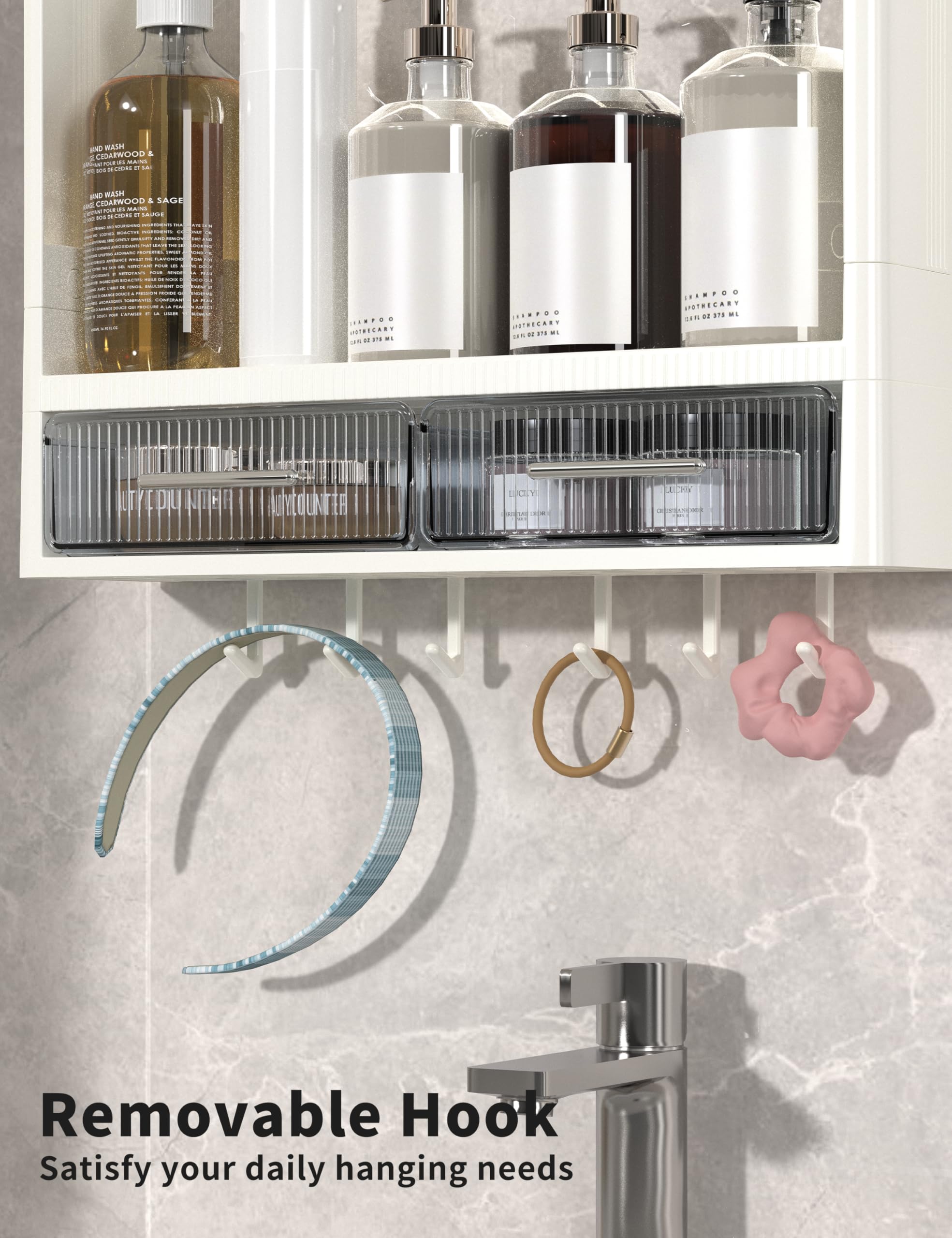 Amazon｜GloTika 浴室シャワー キャディー 2 引き出し、4 層バス棚大